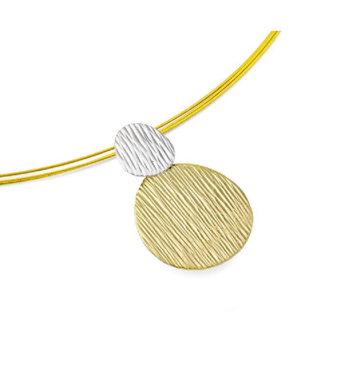 Colgante Mujer Plata Bicolor Amarillo Tamaño 18 x 28 mm - 000050126