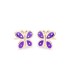 Pendientes Niña Oro 18 ktes Mariposas Morado - 000310015