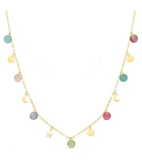 Collar Mujer Oro 18 ktes Motivos Piedras 40 cm - 000150104