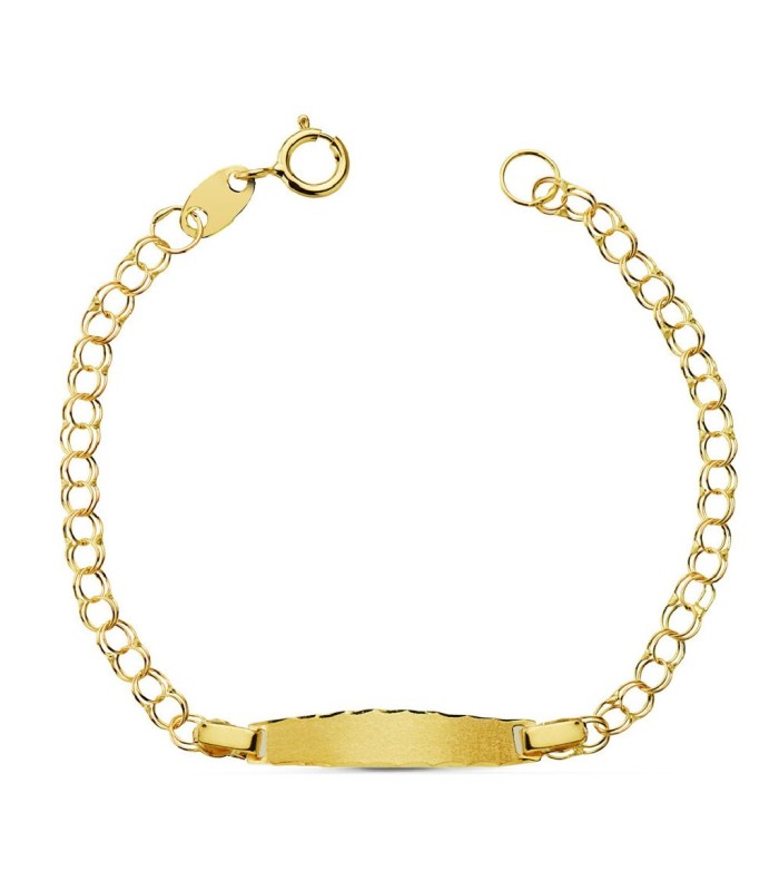 Esclava Bebé Oro 18 ktes Maciza Chapa Medida 14 cm - 000022471