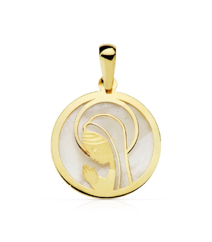 Medalla Niña Comunión Oro 18 ktes Virgen Tam 17 mm - 000023016
