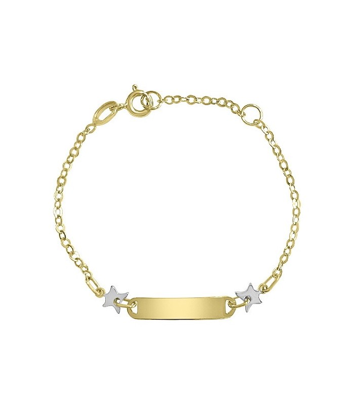 Esclava Niñas Oro 18 ktes Chapa Estrellas Medida 12/14 cm - 000022732