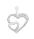 Colgante Mujer Oro Blanco 18 ktes Corazón Doble Tam 12 mm - 000021025