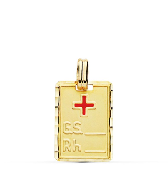 Colgante Oro 18 ktes Placa RH Cruz Roja Tam 12 x 20 mm - 000021596