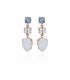 Victoria Cruz Pendientes Mujer Plata Rosé Swarovski Color Malvas - 000180050