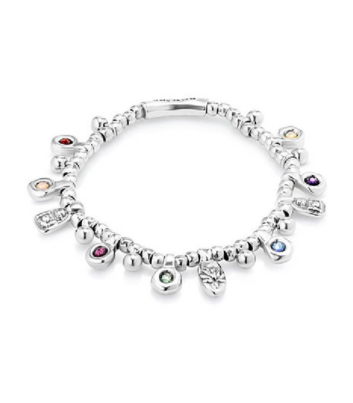 Uno de 50 PUL1962MCLMTL0M Vitality Pulsera Mujer Chapado Plata Cristales elástica Talla M. - 000500694