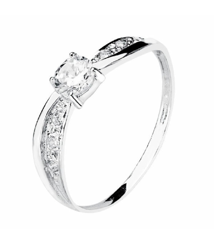 Anillo Mujer Oro Blanco 18 ktes Solitario - 000150749