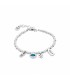 Uno de 50 PUL2255AZUMTL0M Pulsera Mujer Chapado Plata Cristal Swarovski Azul Talla M - 000500699