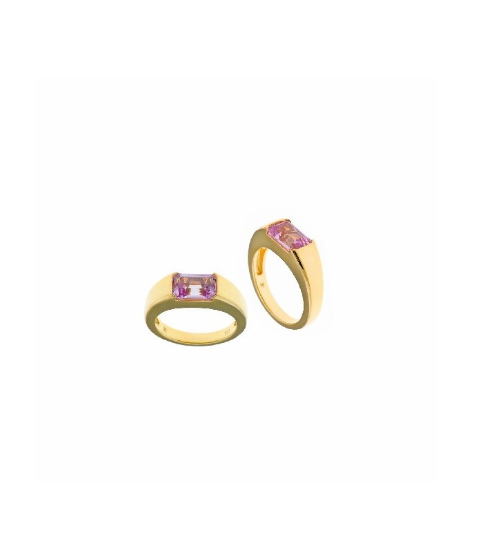Salvatore Plata Anillo Mujer Plata Dorada Rosa de Francia Grosor 6 mm - 000230681