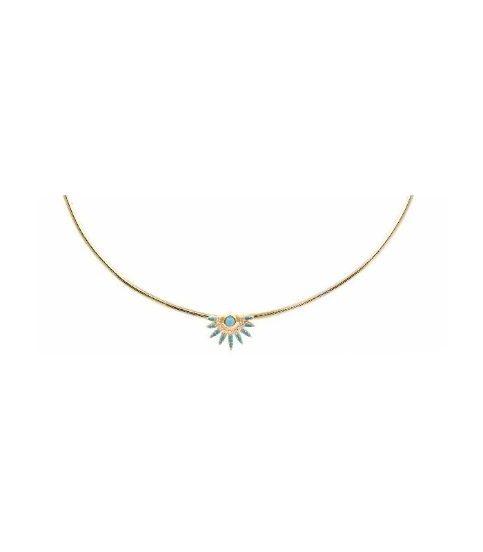 Salvatore Plata Chocker Mujer Plata Chapada Oro Turquesa - 000230778