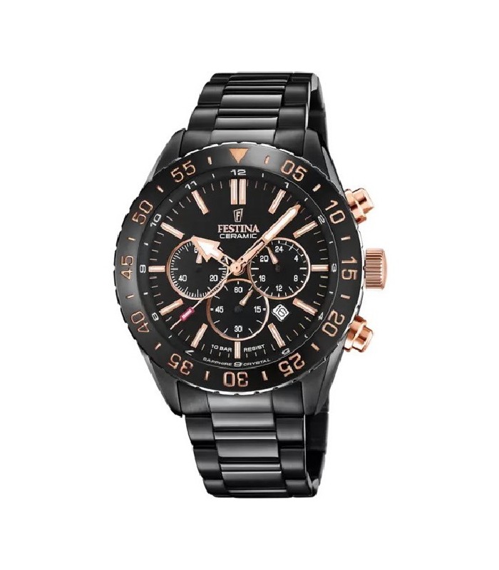 Festina Reloj Hombre Crono Acero Negro 44 mm - F20577/1