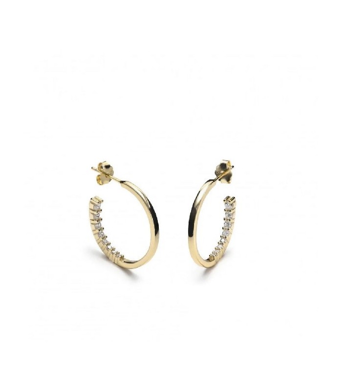 Linea Argent 918982-G Pendientes Mujer Plata Dorada Circonitas 21 mm - 000090459