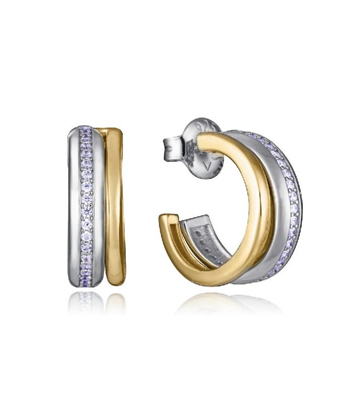 Viceroy Jewels 13224E100-30 Pendientes Mujer Plata Bicolor Aros Circonitas - 000750260