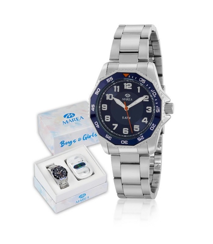 Marea Pack Reloj Niño Comunión y Auriculares Cuarrzo Acero 34 mm - B35360/2