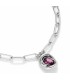 Uno de 50 COL1945RSAMTL0U Collar Mujer Chapado Plata Cristal Rosa - 000500056