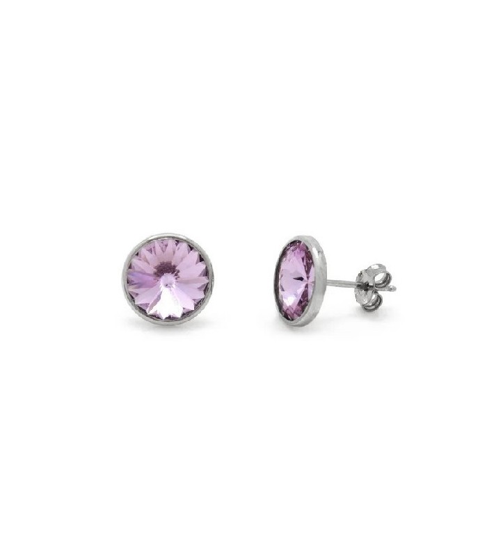 Victoria Cruz A2791-31HT Pendientes Mujer Plata Cristal Swarovski Violet 9 mm - 000180049