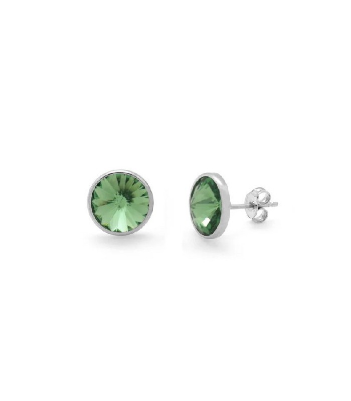 Victoria Cruz A2791-14HT Pendientes Mujer Plata Cristal Swarovski Peridoto 9 mm - 000180052