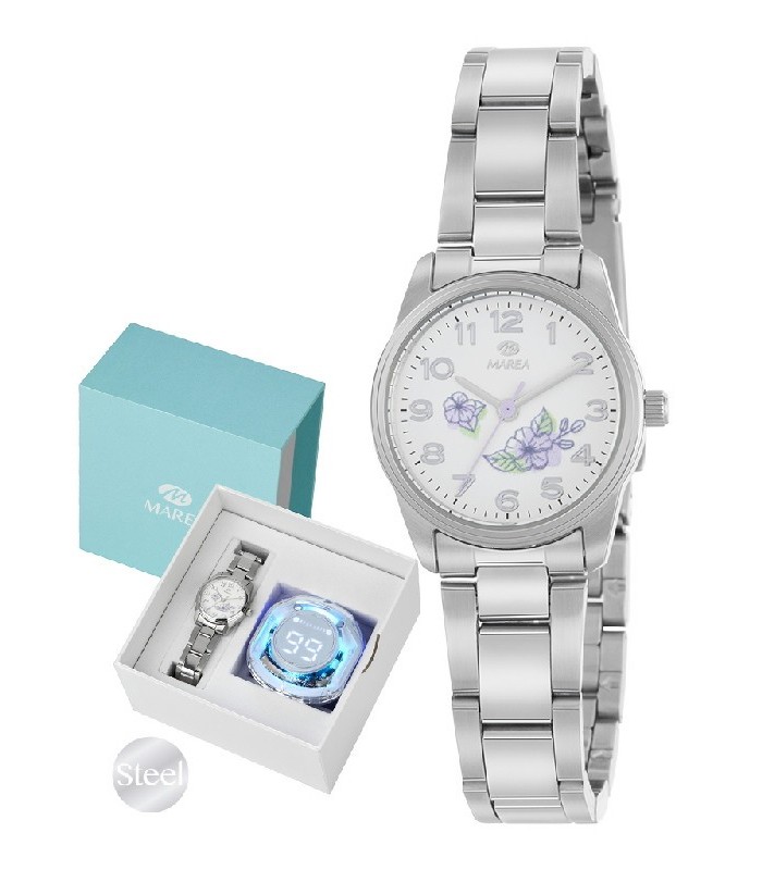 Marea Reloj Niña Comunión Acero Flor Morada 26 mm - B36205/2