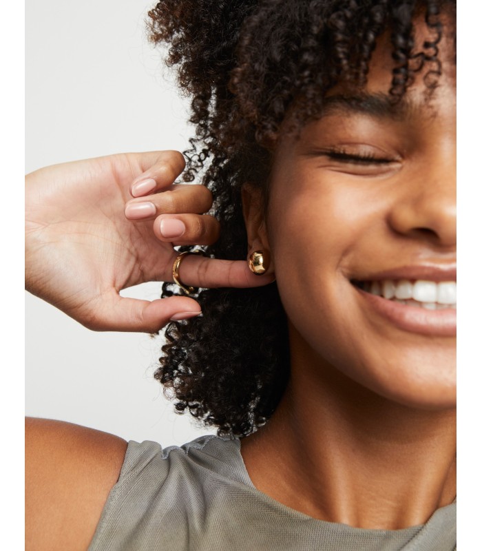 Uno de 50 PEN0996ORO0000U Pendientes Mujer Chapado Oro Bola Plana 13 mm - 000500880