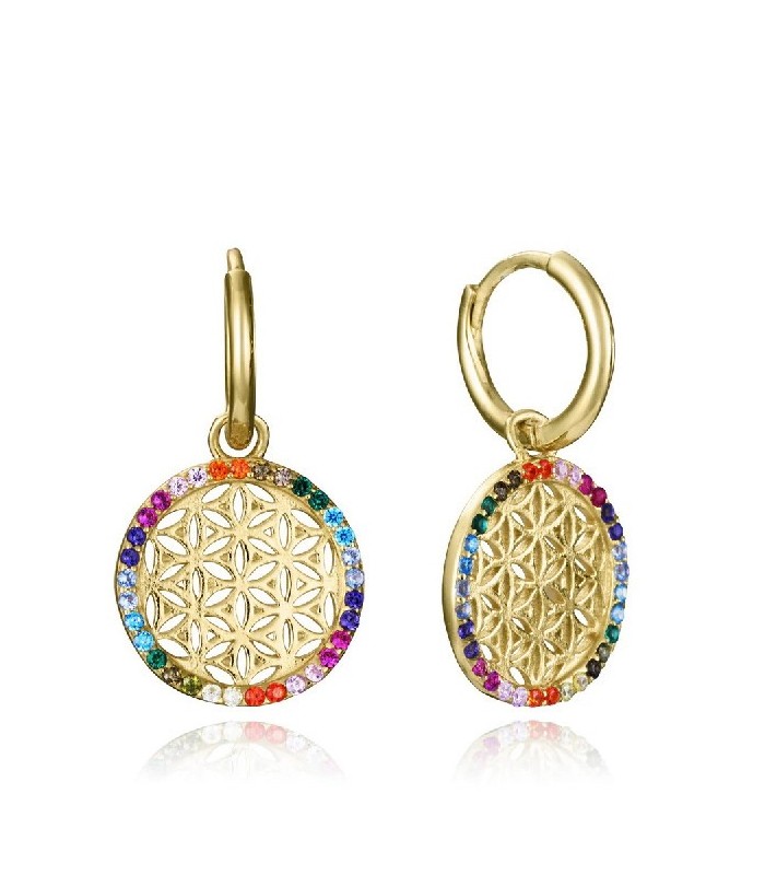 Vicroy Jewels 15123E100-39 Pendientes Mujer Plata Dorada Aros con Colgante 23 mm - 000750263
