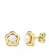 Pendientes Niña Comunión Oro 18 Ktes Flor Perla 4 mm Tam 8 mm - 000150949