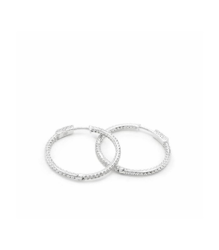 Lineargent 17763-PE Pendientes Mujer Plata Aros Circonitas Tam 2 x 32 mm - 000090487