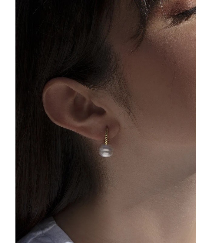 Lineargent 19737-PUD pendientes Mujer Plata Dorada Perla Barroca 10 x 20 mm - 000090488