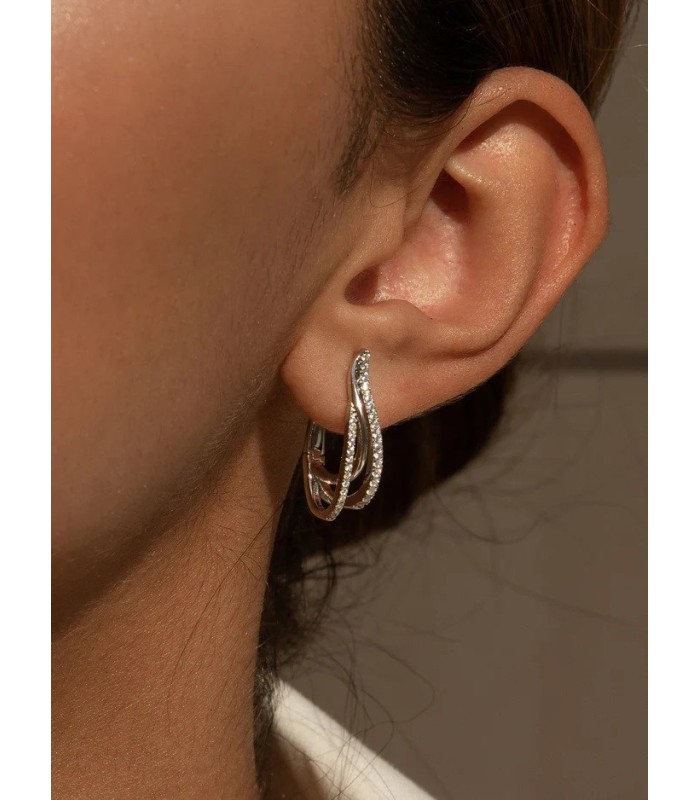 Lineargent 19398-PE Pendientes Mujer Plata Circonitas 6 x 20 mm - 000090490