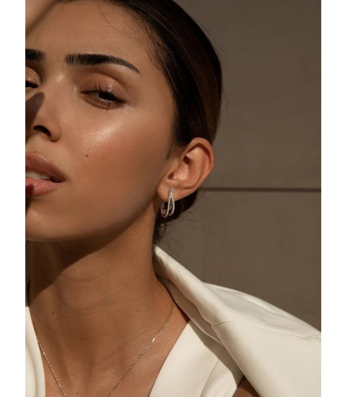 Lineargent 19398-PE Pendientes Mujer Plata Circonitas 6 x 20 mm - 000090490