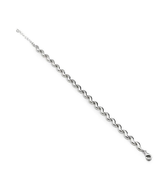 Lineargent 15539-P Pulsera Mujer Plata Circonitas Ondas - 000090491