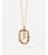 Pdpaola CO01-278-U Colgante Mujer Letra S Plata Dorada Piedras Multicolor - 000430081