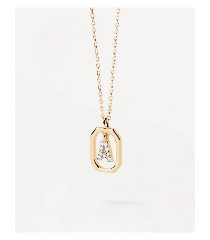 Pdpaola CO01-512-U Colgante Mujer Plata Chapada Letra A Mini 7 x 10 mm - 000430039