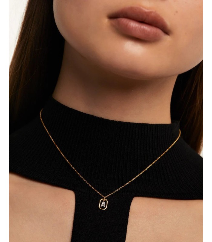 Pdpaola CO01-512-U Colgante Mujer Plata Chapada Letra A Mini 7 x 10 mm - 000430039