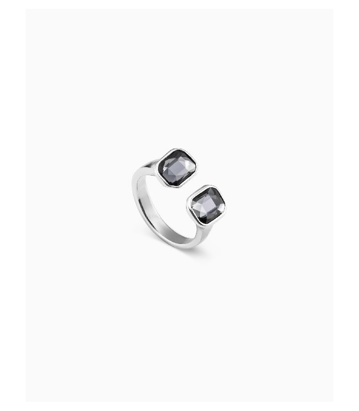 Uno de 50 ANI0768GRSMTL15 Anillo Mujer Chapado Plata Cristal Gris Talla 15 - 000500870