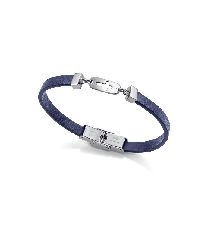 Viceroy Fashion 75395P01013 Pulsera Niño Cruz Acero Cuero Azul M - 000730293