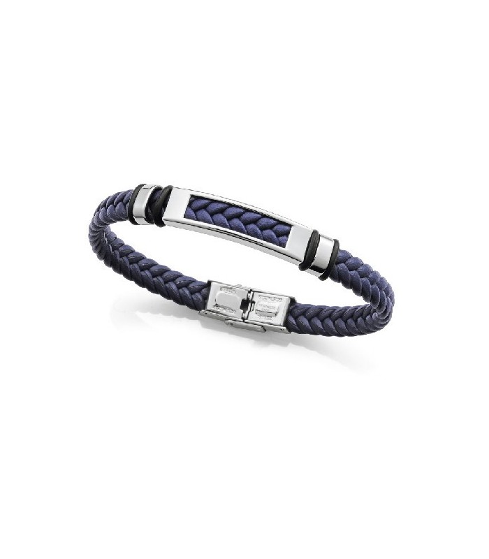 Viceroy Fashion 14310P01013 Pulsera Hombre Acero Cuero Trenzado Azul L - 000730286