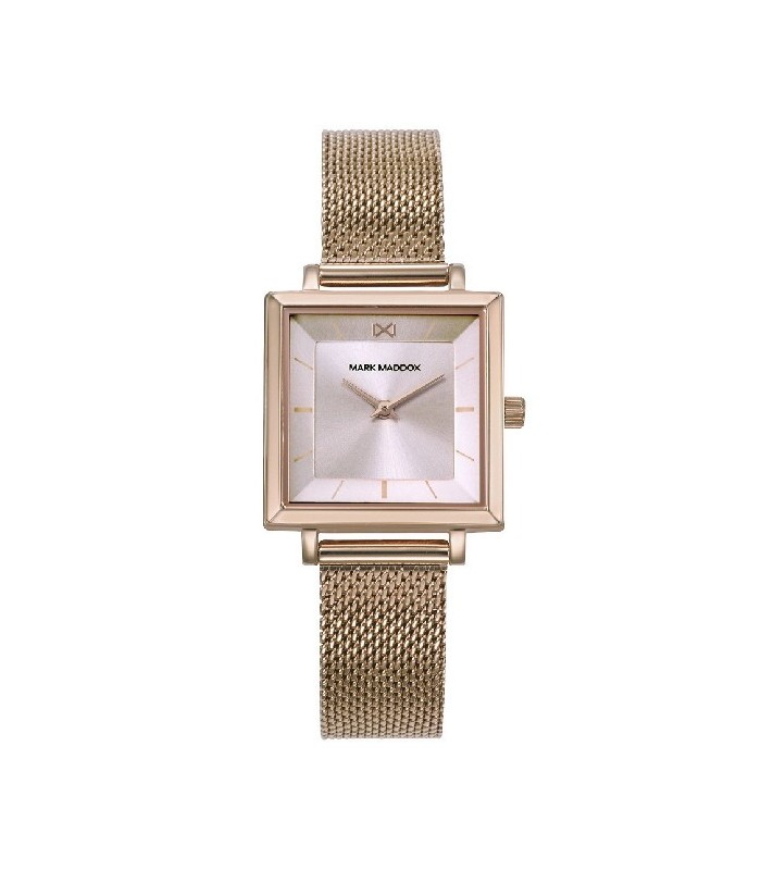 Mark Maddox Reloj Mujer Cuadrado Acero Rosé Malla Milanesa 26 mm - MM1027-77