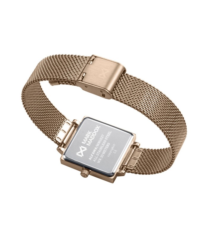 Mark Maddox Reloj Mujer Cuadrado Acero Rosé Malla Milanesa 26 mm - MM1027-77