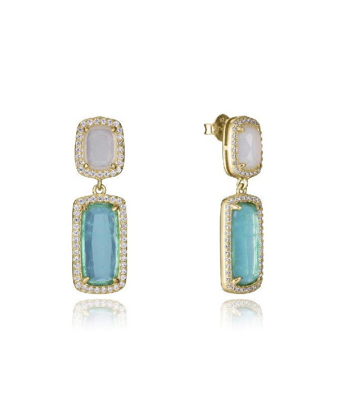 Viceroy Jewels 2305E100-59 Pendientes Mujer Plata Dorada Piedras Naturales 10 x 32 mm - 000750274
