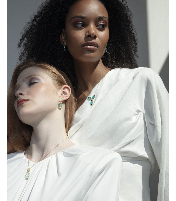 Viceroy Jewels 2305E100-59 Pendientes Mujer Plata Dorada Piedras Naturales 10 x 32 mm - 000750274