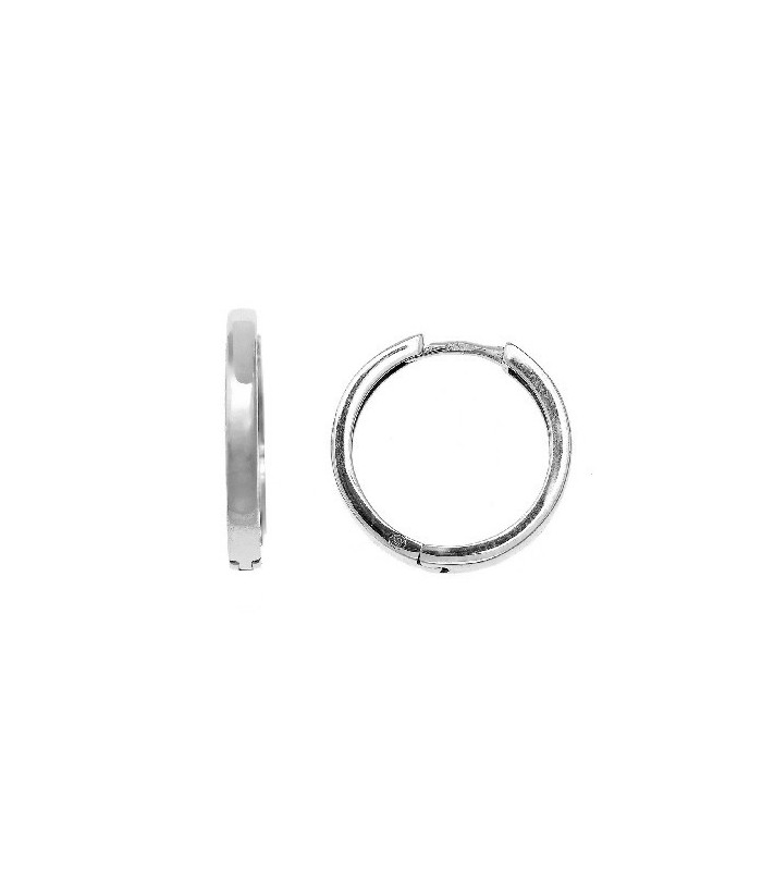 Salvatore Plata Pendientes Mujer Plata Aros Lisos Brillo Cuadrados Tam 3 x 16 mm - 000230752